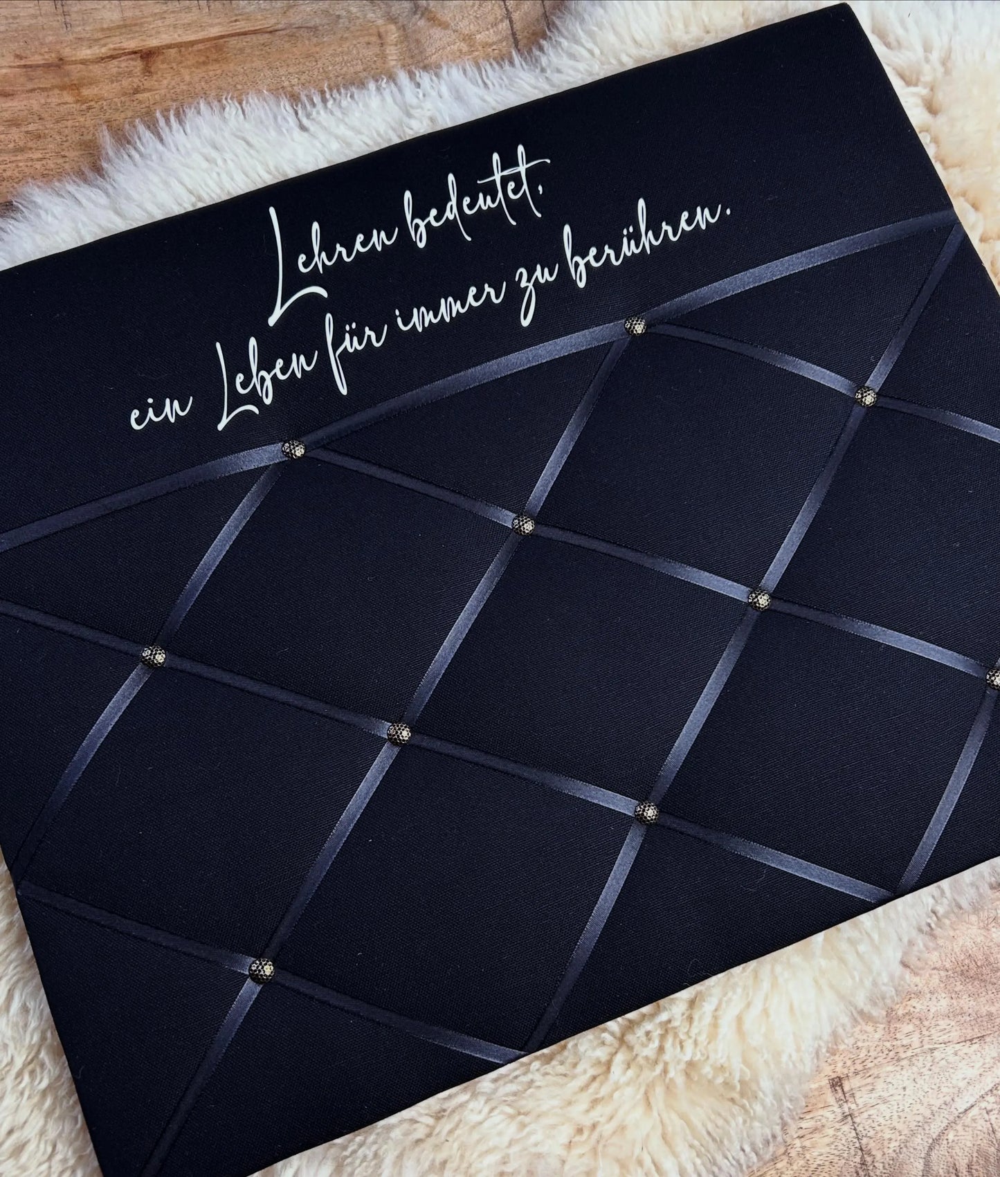 Memoboard für Lehrer schwarz personalisiert