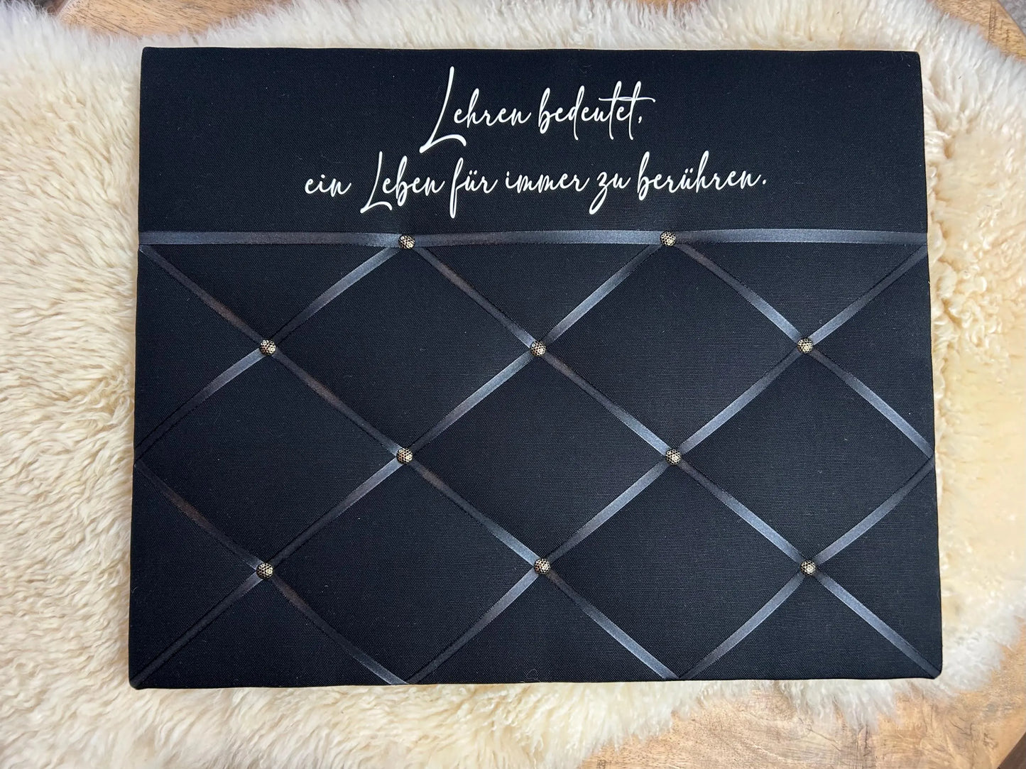 Memoboard für Lehrer schwarz personalisiert