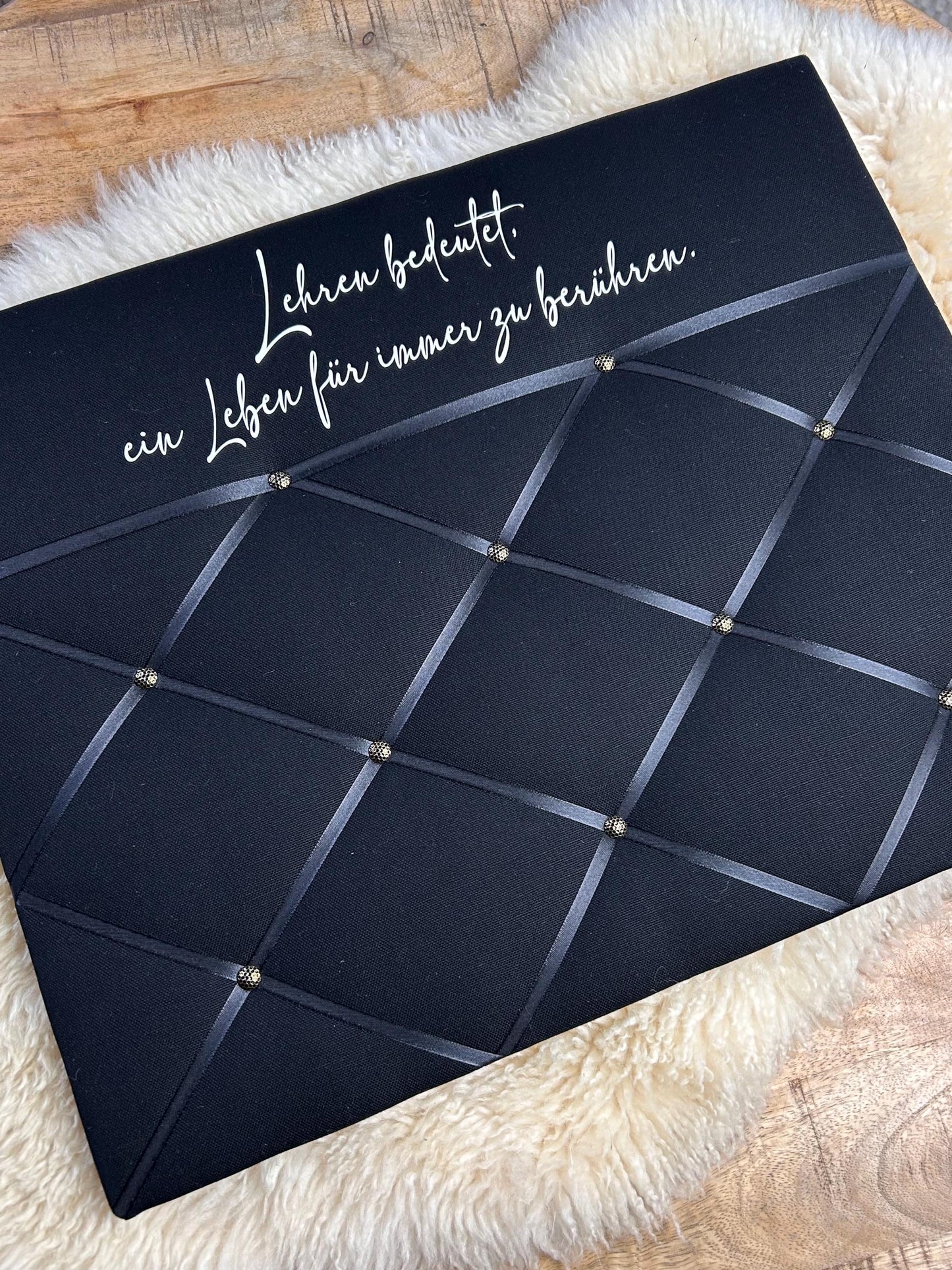 Memoboard für Lehrer schwarz personalisiert