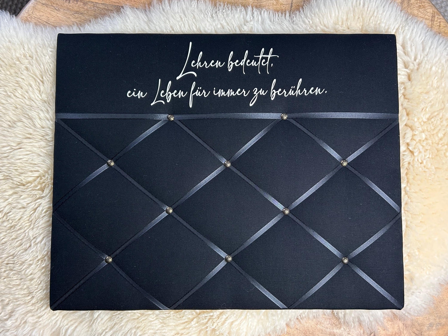 Memoboard für Lehrer schwarz personalisiert
