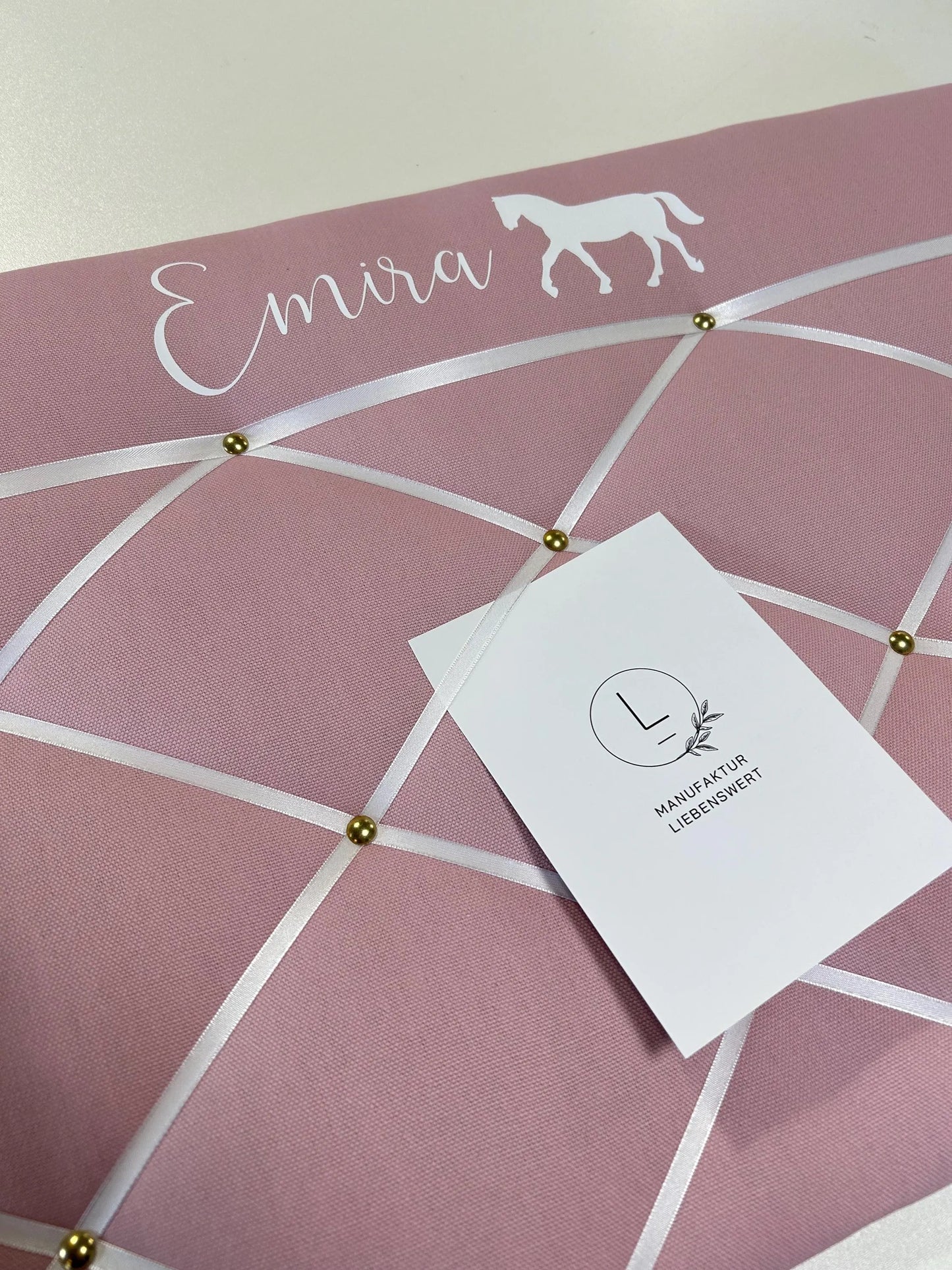 Memoboard Pferdeliebe altrosa Wunschgröße
