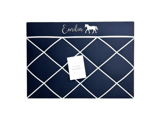 Memoboard Pferdeliebe dunkelblau