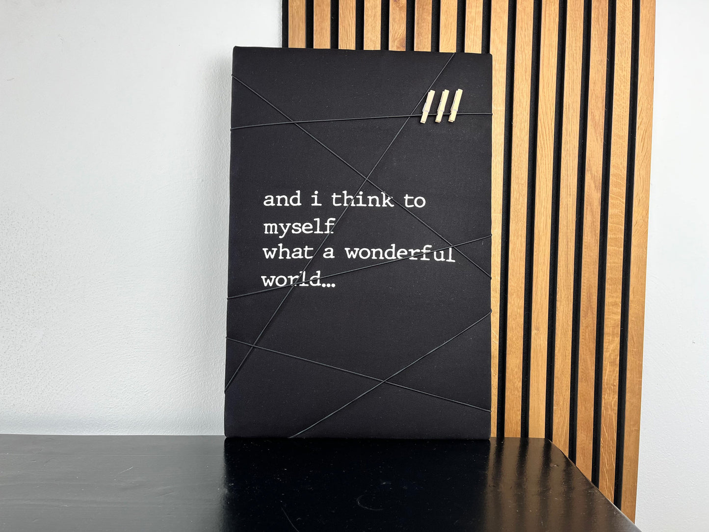 Memoboard wonderful world schwarz