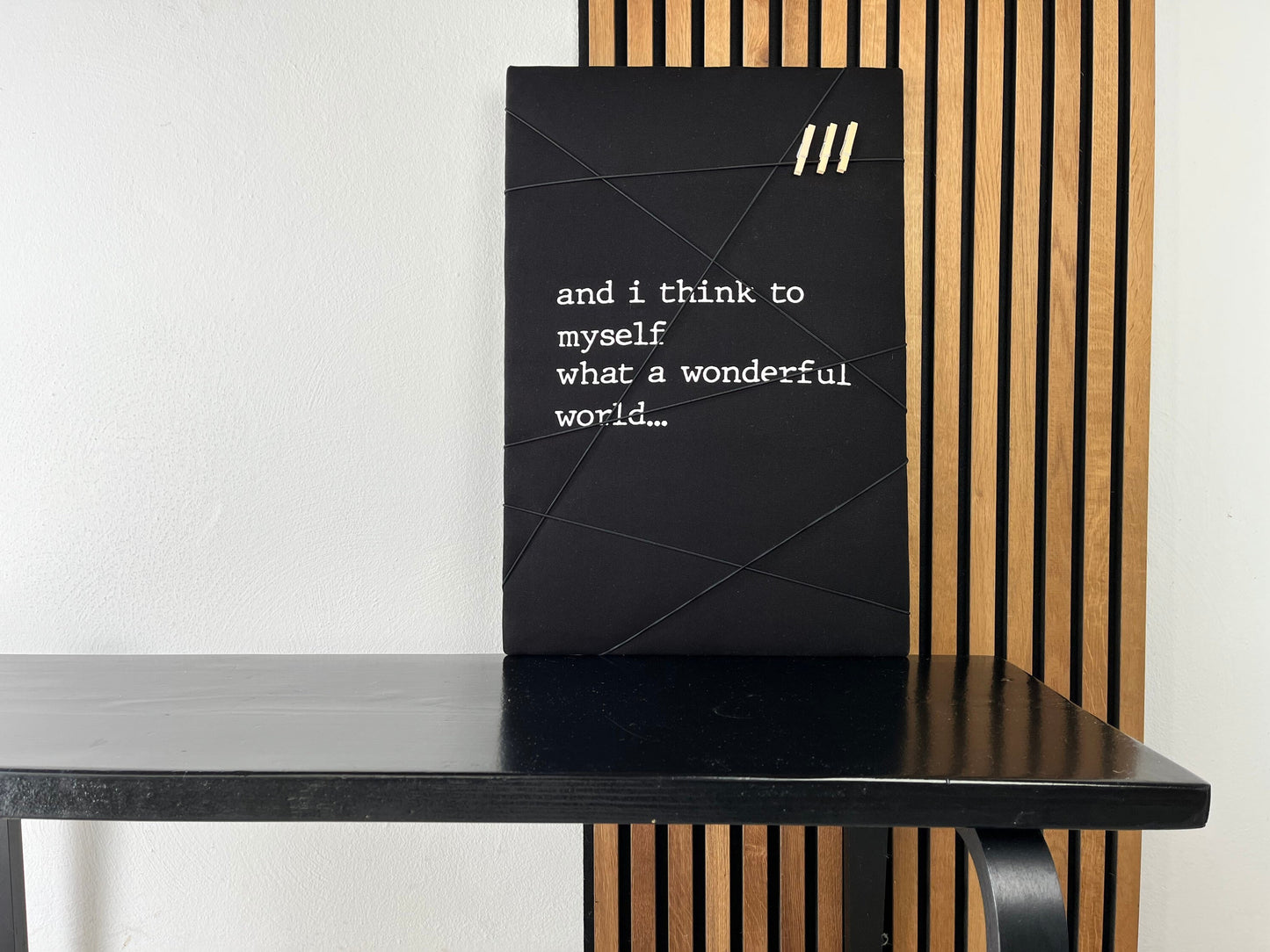 Memoboard wonderful world schwarz