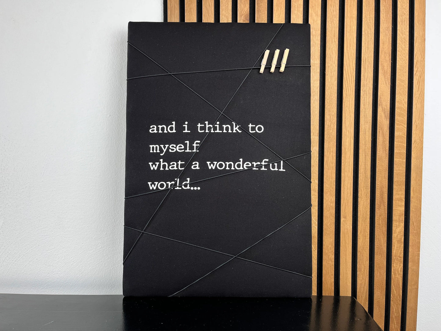Memoboard wonderful world schwarz