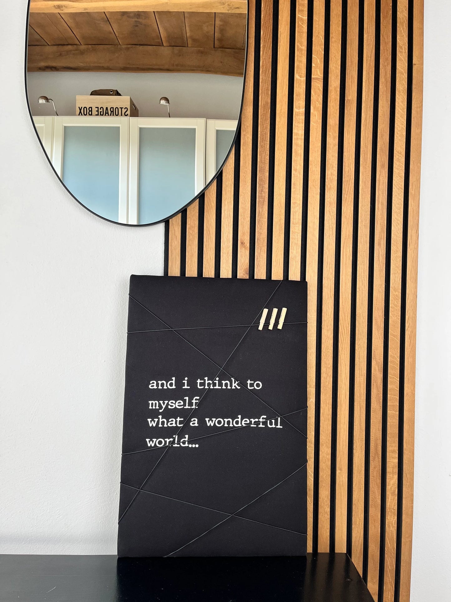 Memoboard wonderful world schwarz