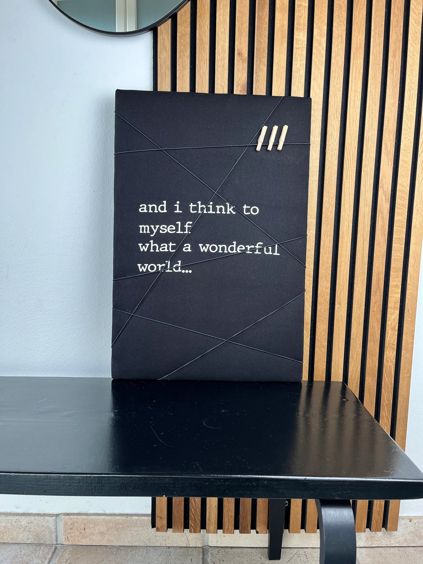 Memoboard wonderful world schwarz