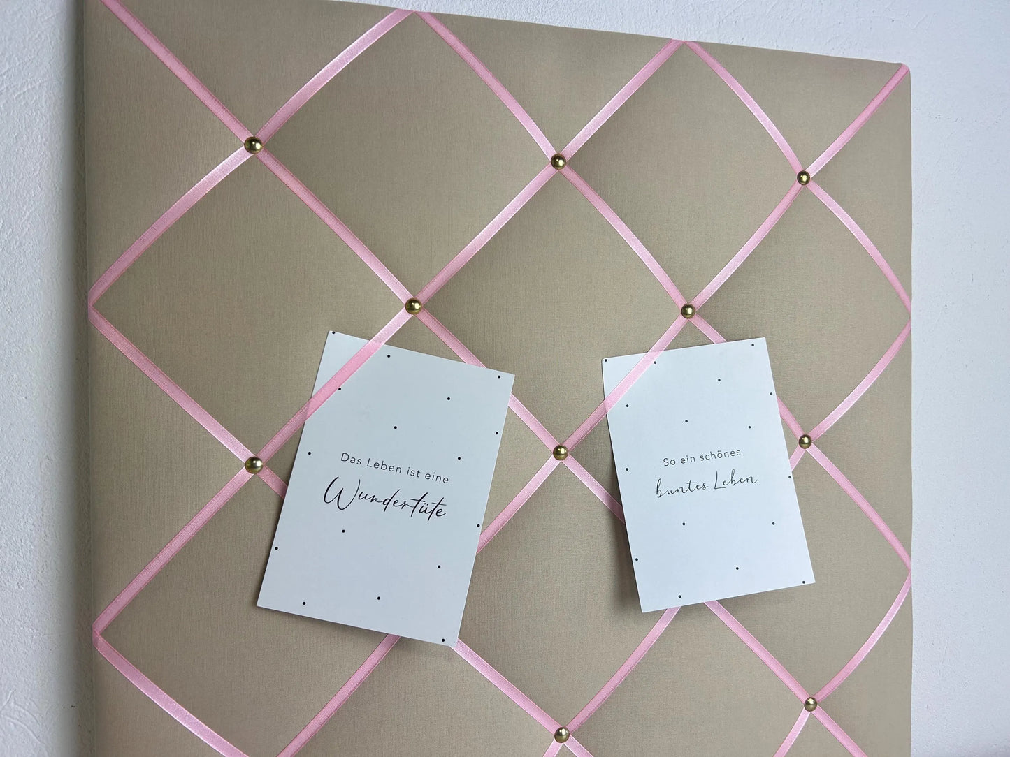 Memoboard beige rosa Wunschgröße