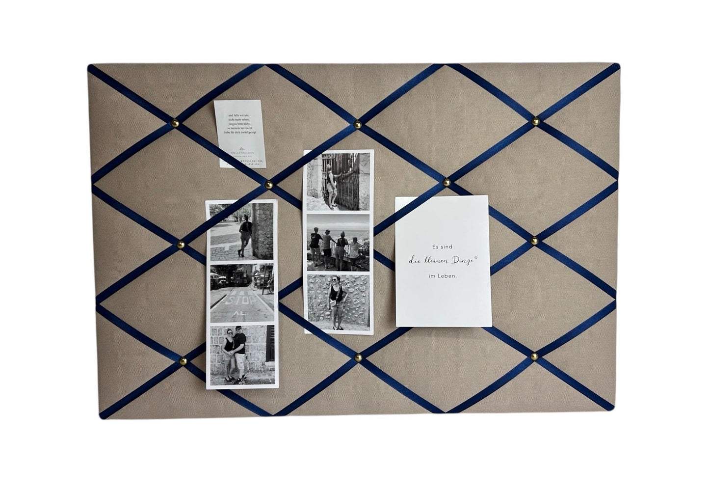 Memoboard Canvas beige - marineblau