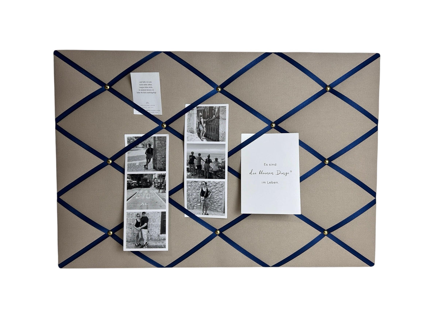 Memoboard Canvas beige - marineblau