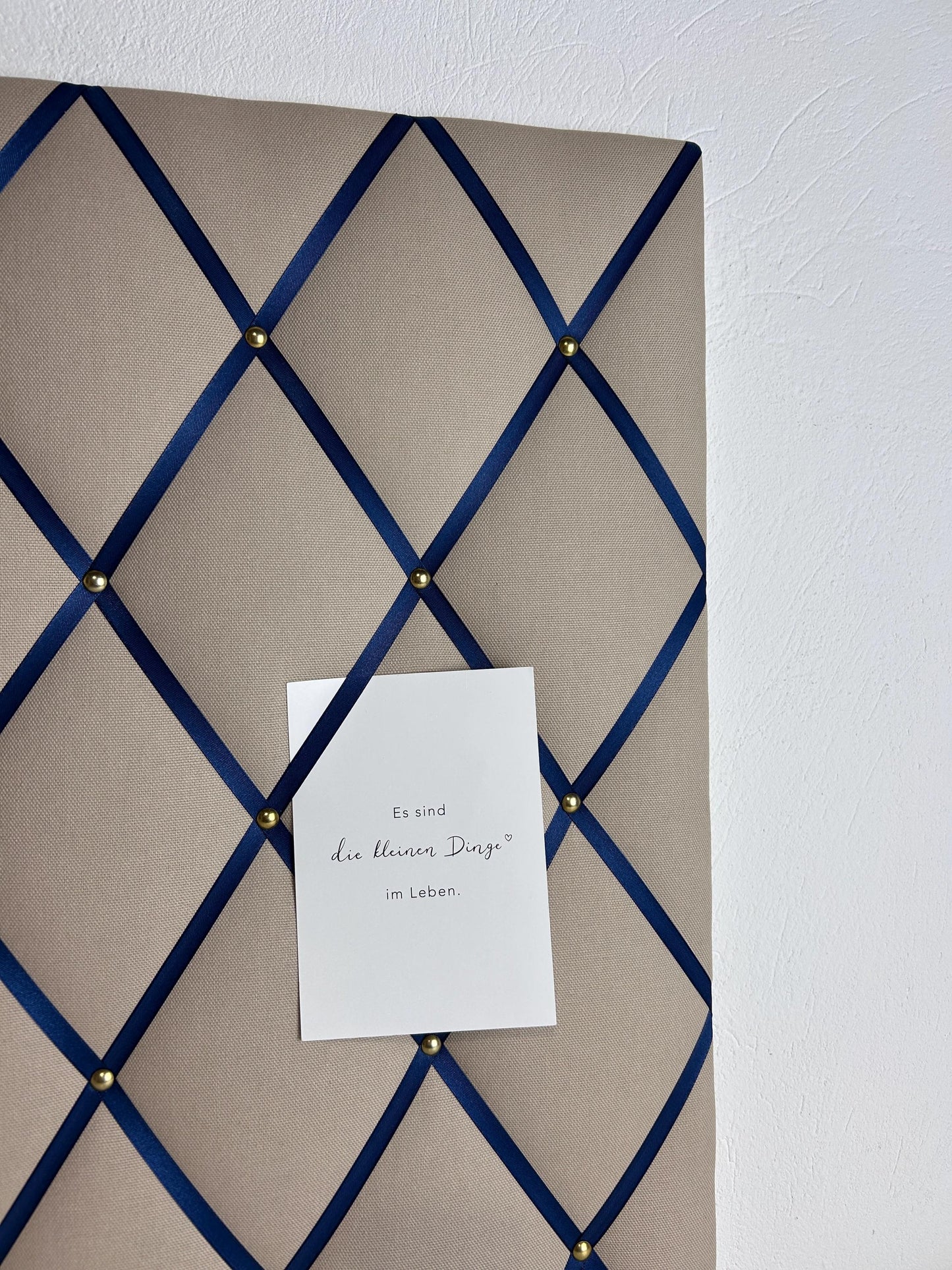 Memoboard Canvas beige - marineblau