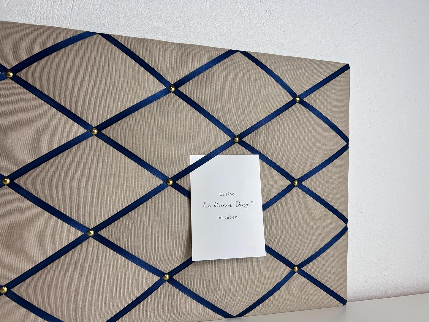 Memoboard Canvas beige - marineblau