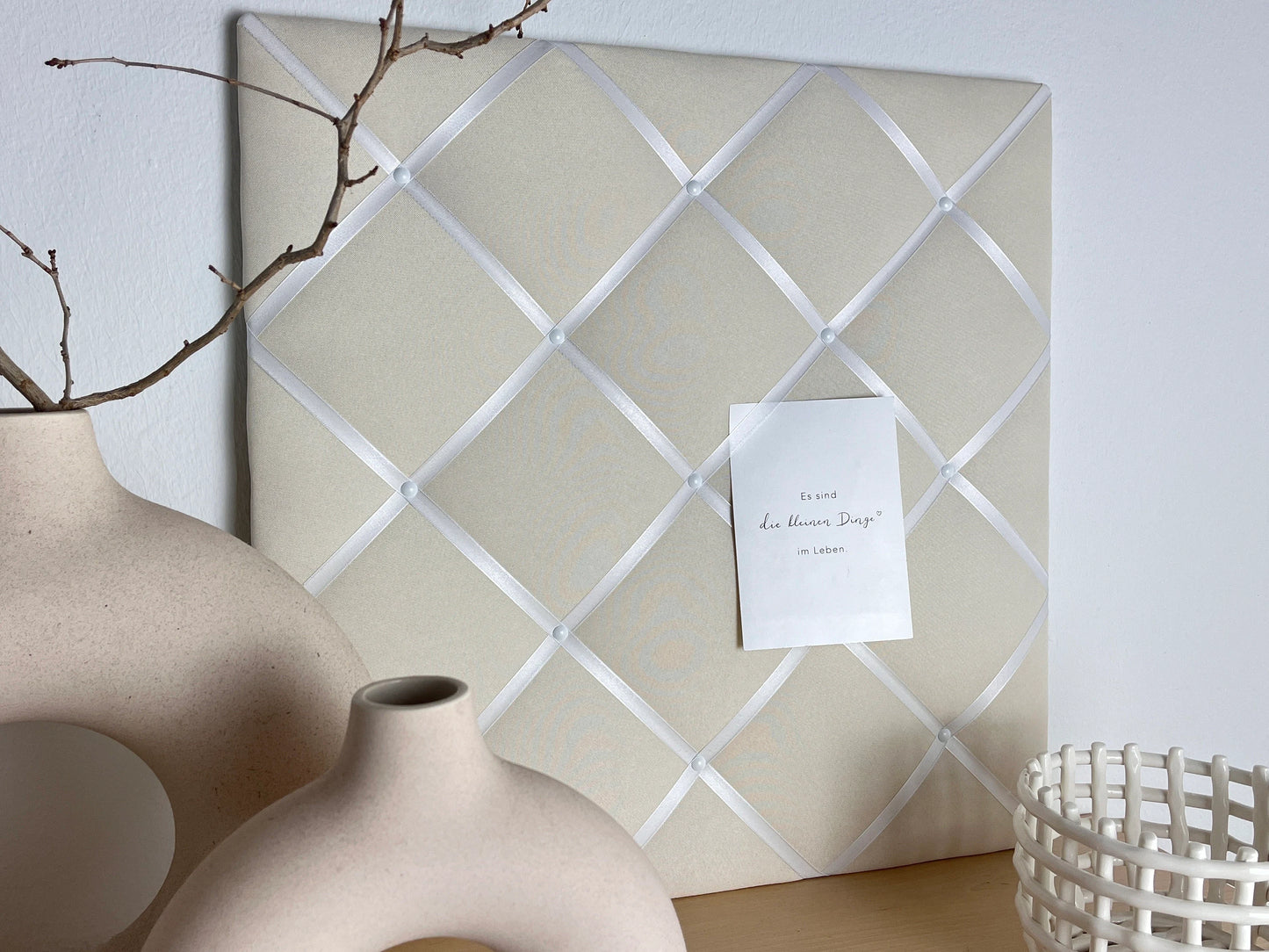 Memoboard cremeweiss Wunschgröße