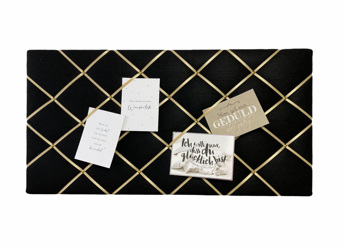Memoboard schwarz gold Filz
