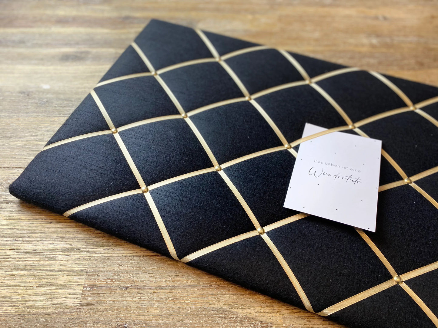 Memoboard schwarz gold Filz