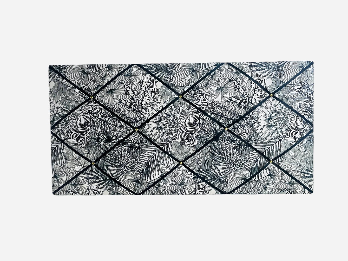 Memoboard Flowerprint schwarz weiß Wunschgröße