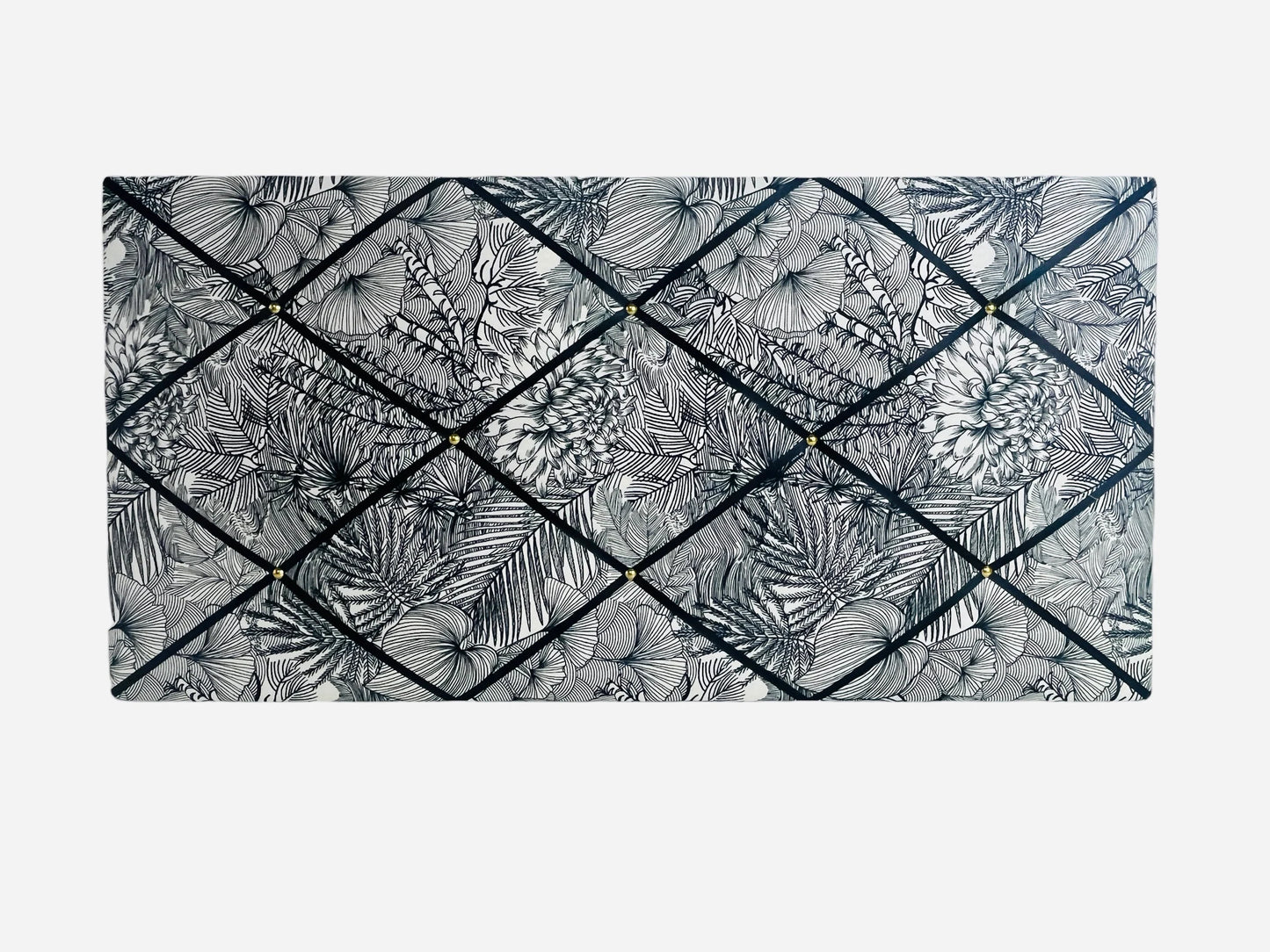 Memoboard Flowerprint schwarz weiß Wunschgröße