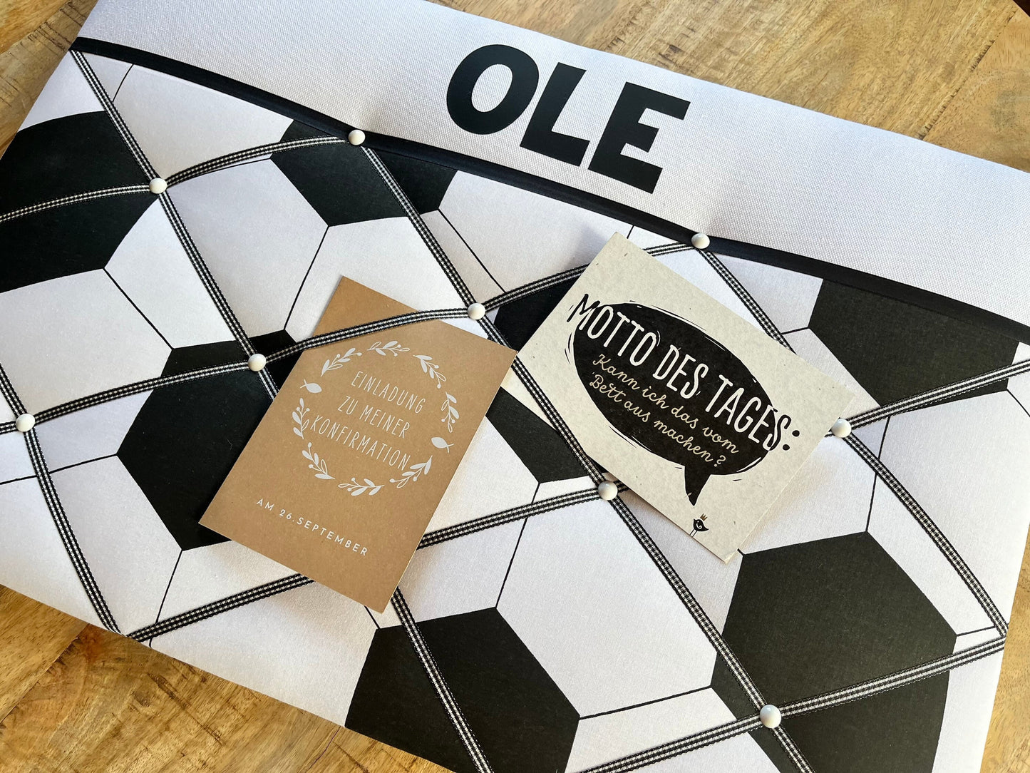 Fußball-Memoboard personalisiert