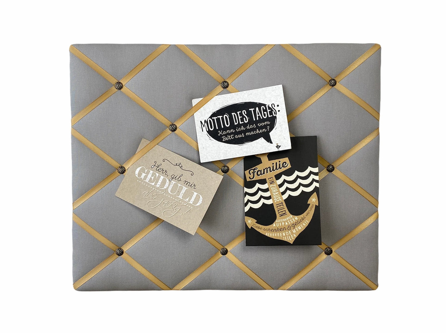 Memoboard grau senfgelb gold