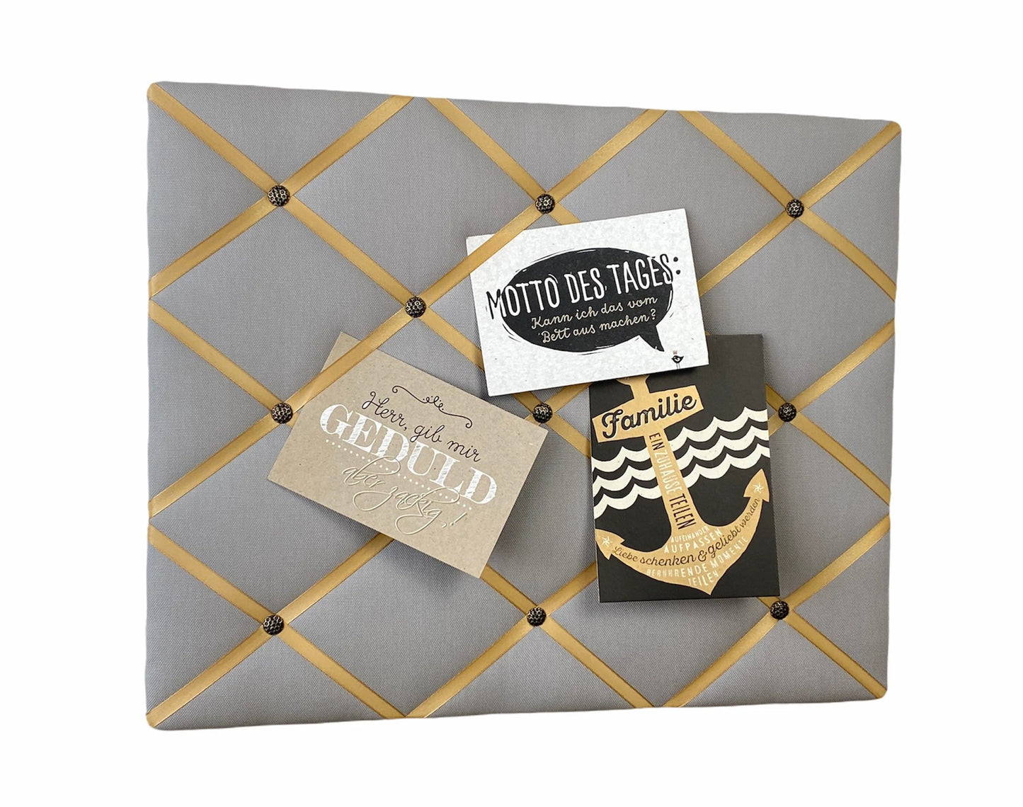 Memoboard grau senfgelb gold