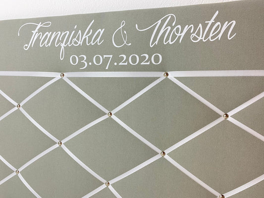 Memoboard mit Wunschnamen Hochzeit personalisiert