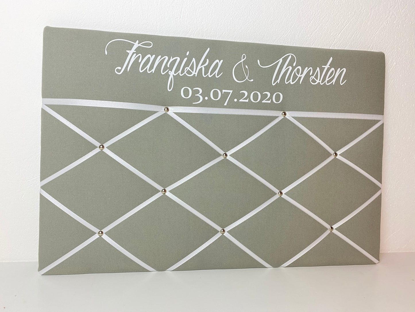 Memoboard mit Wunschnamen Hochzeit personalisiert