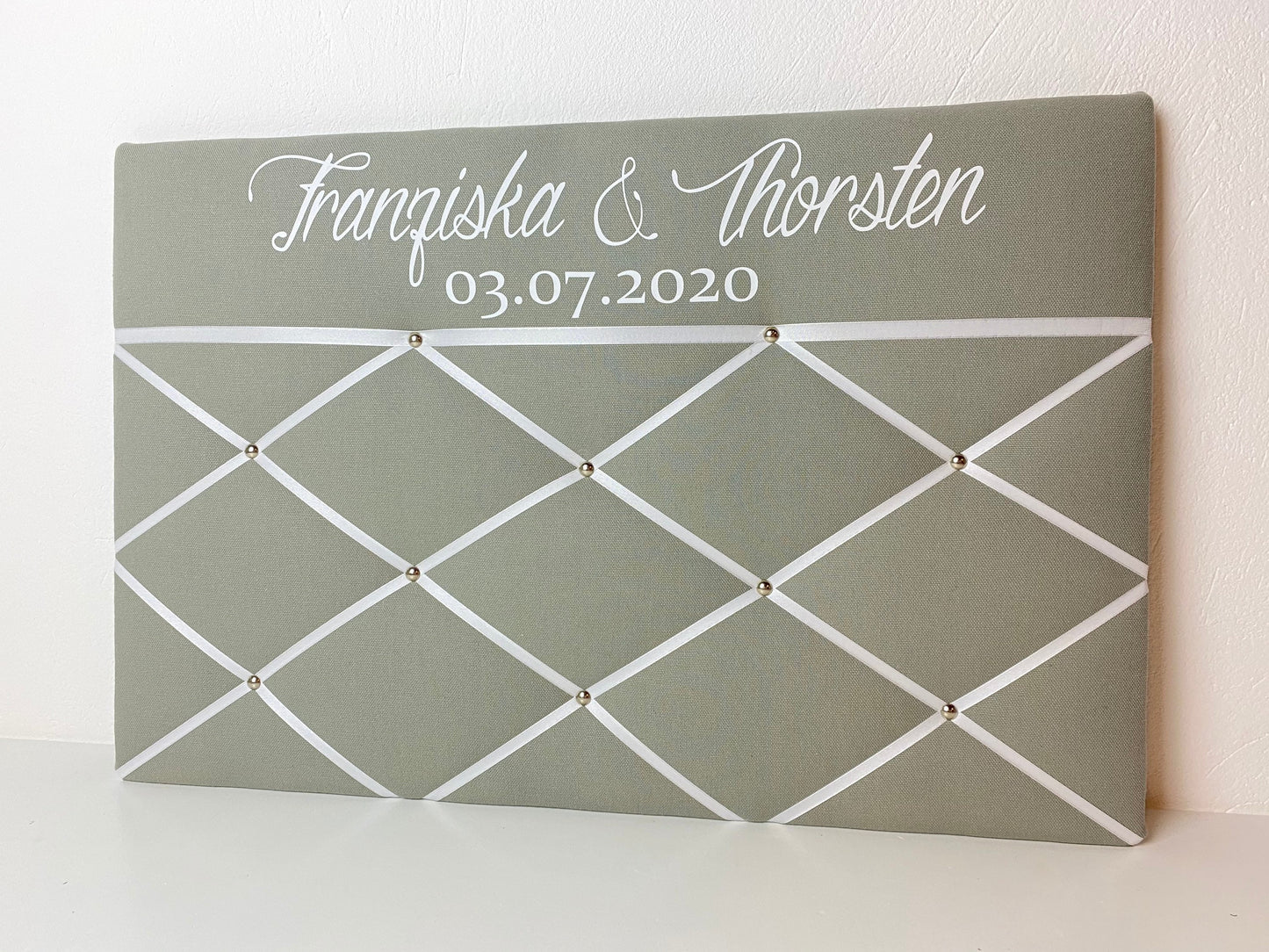 Memoboard mit Wunschnamen Hochzeit personalisiert