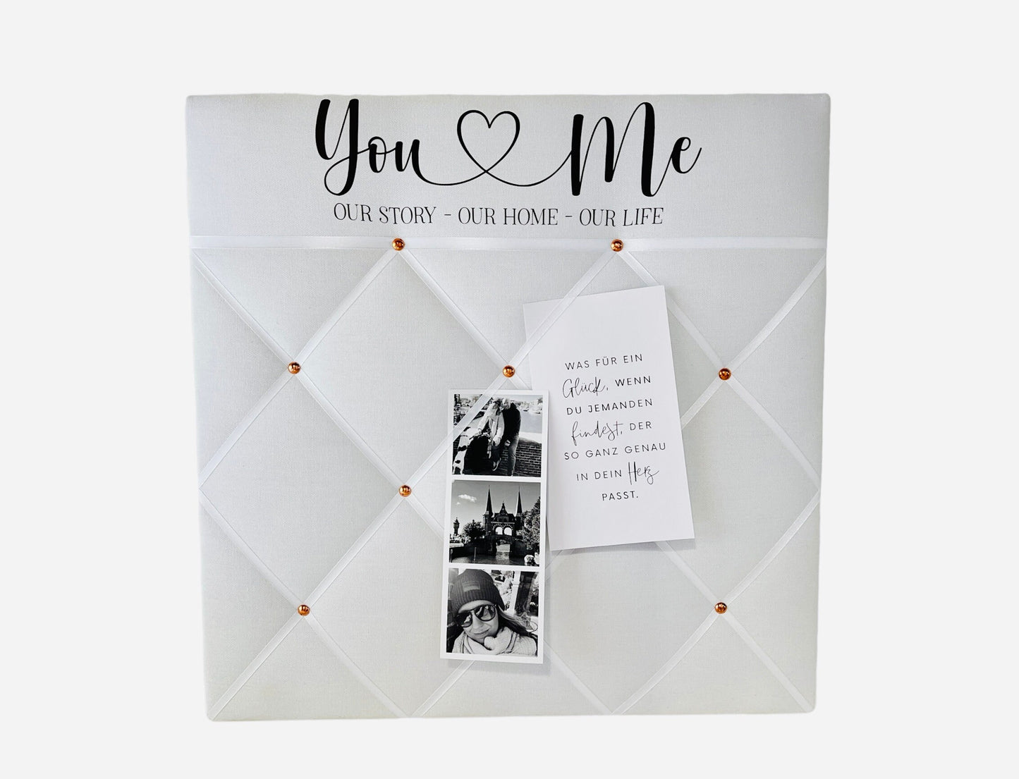 Memoboard Hochzeit you&me white