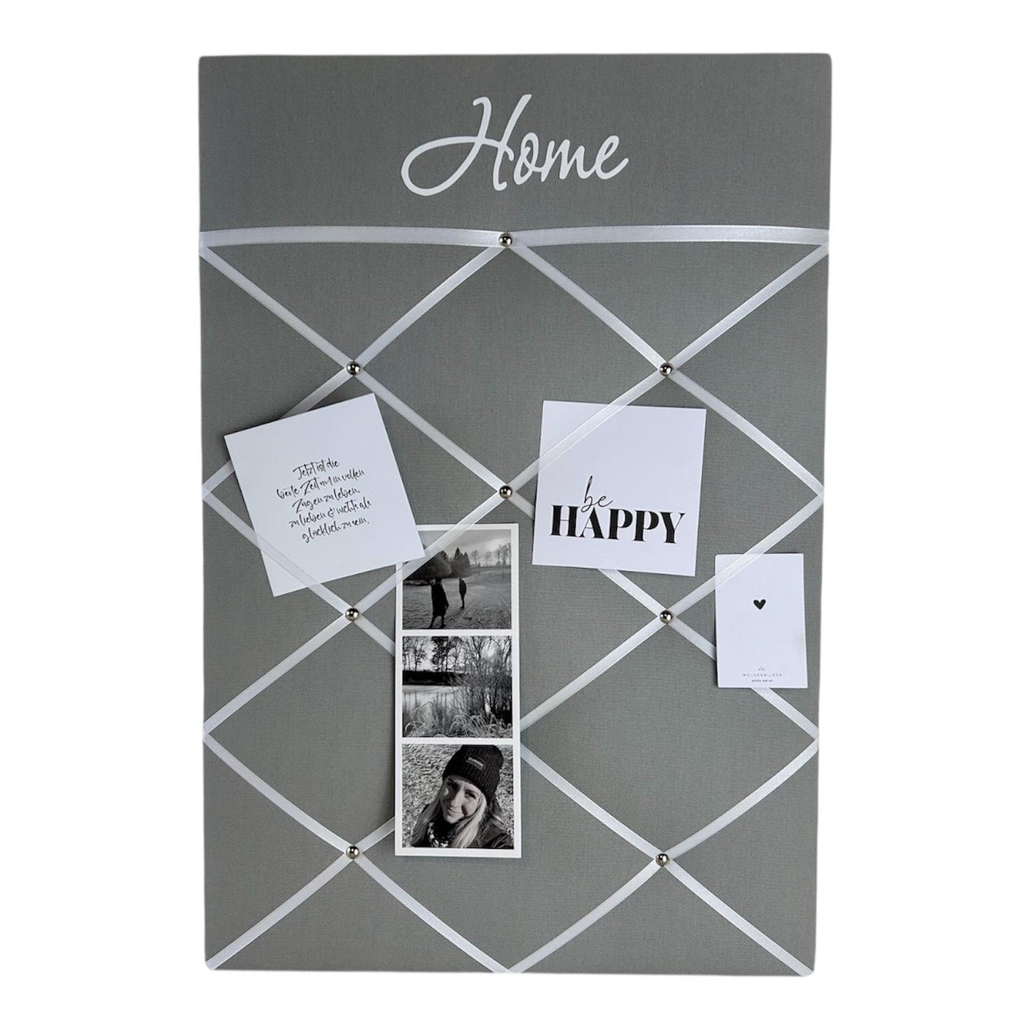Memoboard Home grau personalisiert