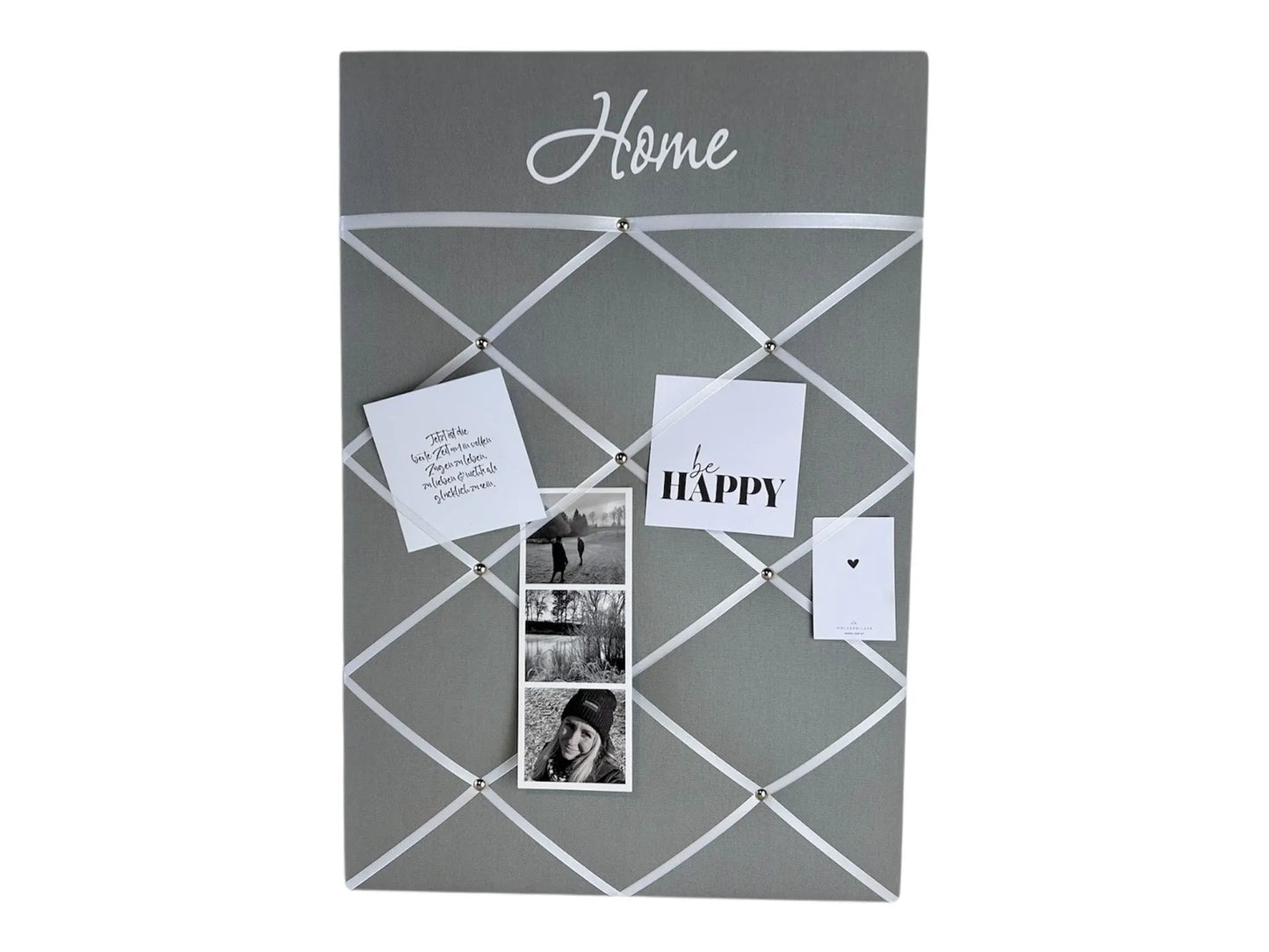 Memoboard Home grau personalisiert