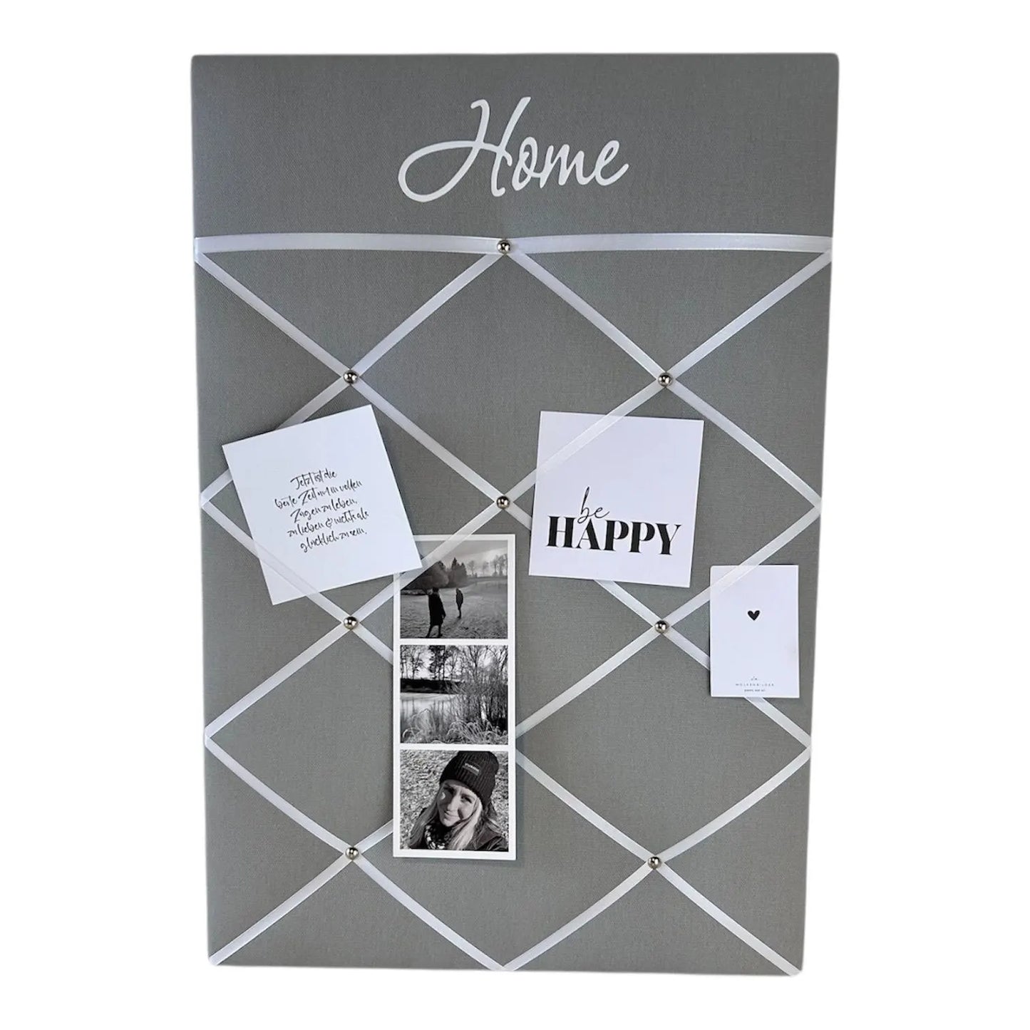 Memoboard Home grau personalisiert