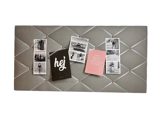 Memoboard Leinen grau