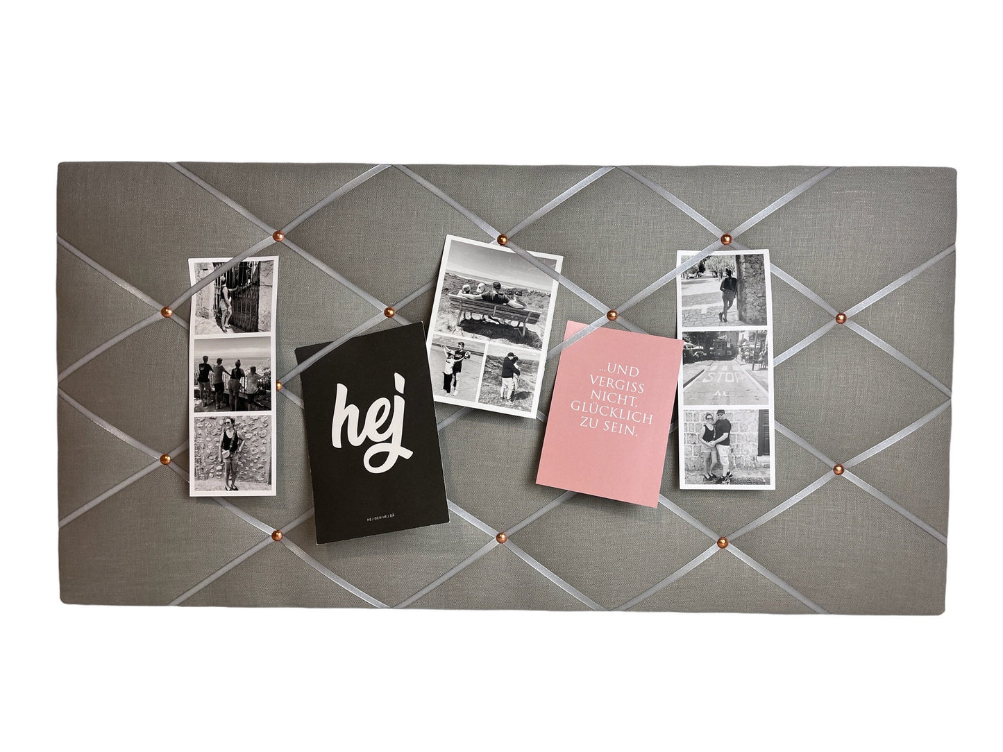 Memoboard Leinen grau