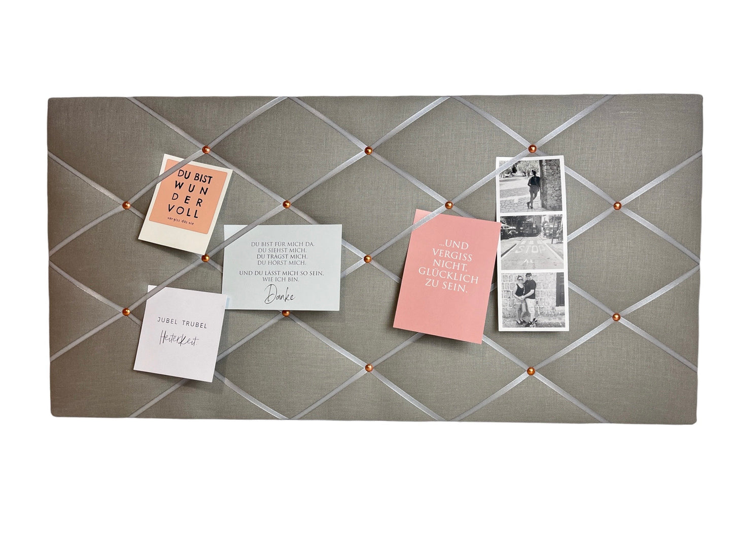 Memoboard Leinen grau