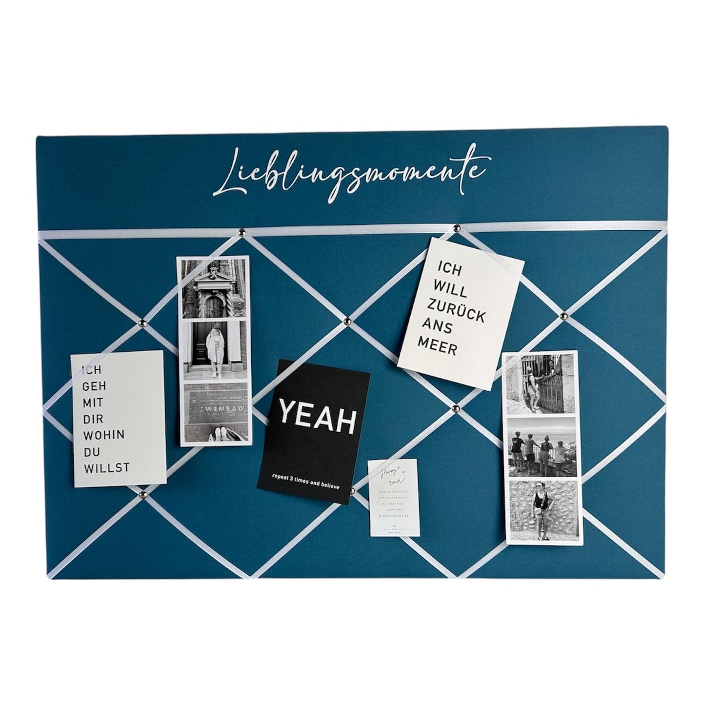 Memoboard Lieblingsmomente personalisiert türkis