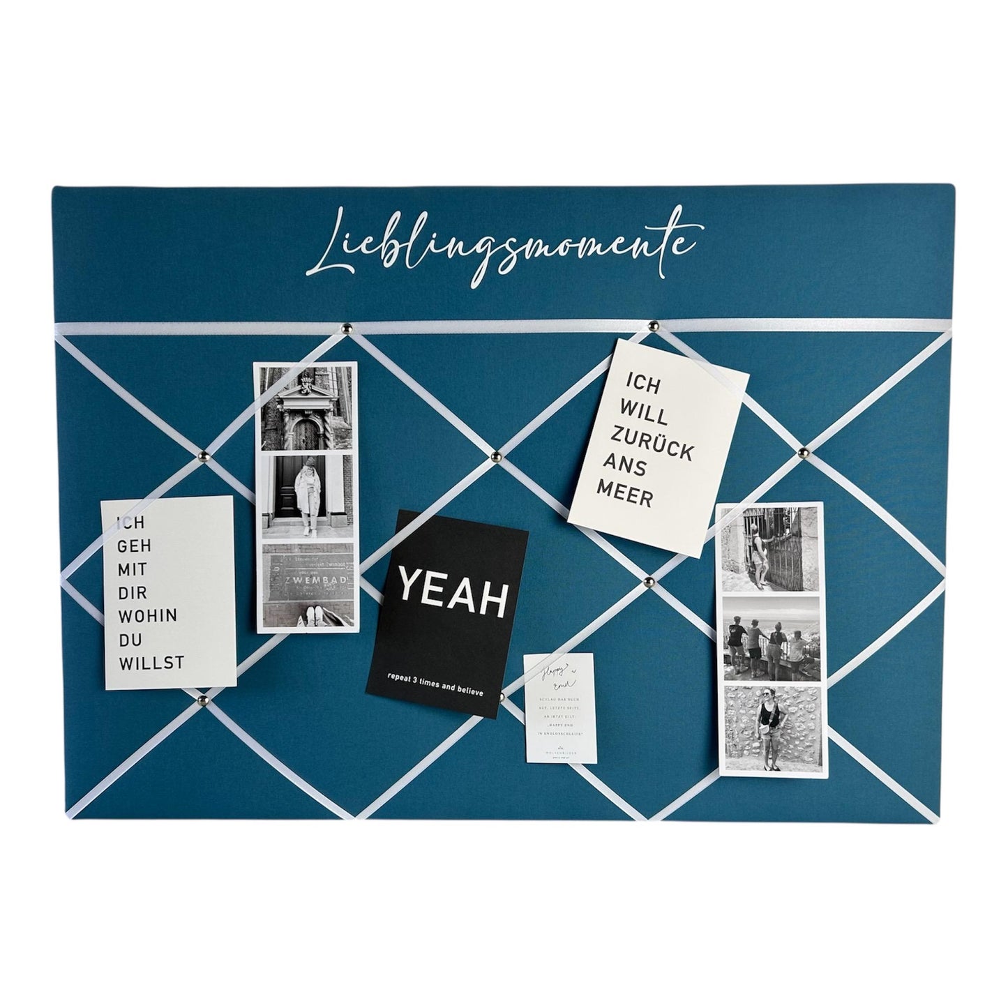 Memoboard Lieblingsmomente personalisiert türkis