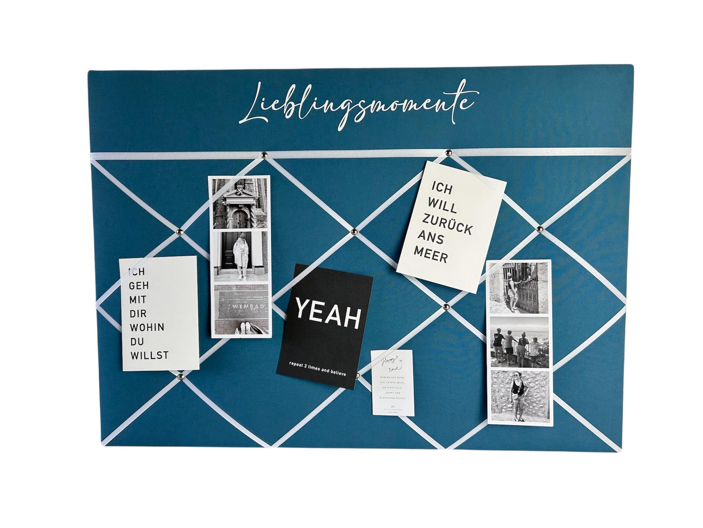Memoboard Lieblingsmomente personalisiert türkis