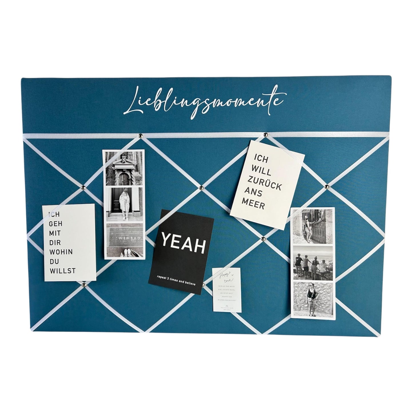 Memoboard Lieblingsmomente personalisiert türkis