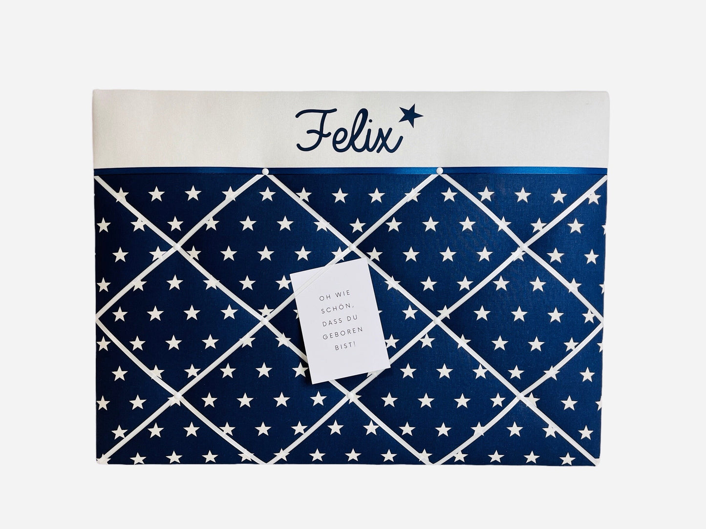 Memoboard personalisiert Stern blau