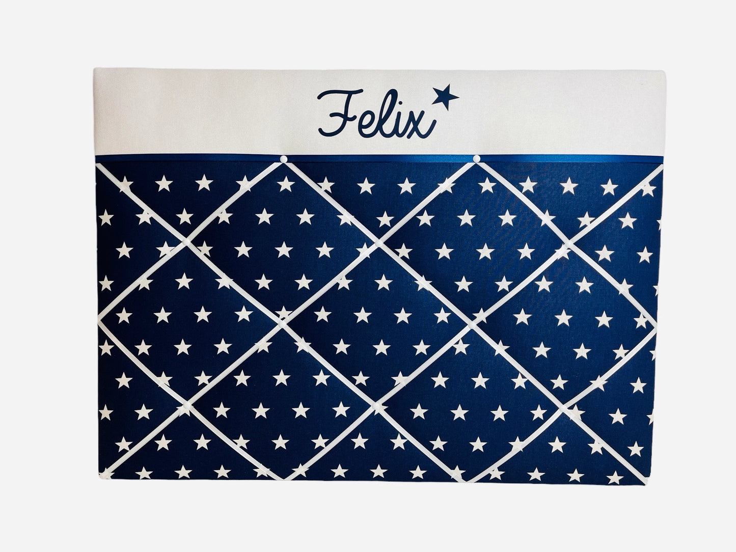 Memoboard personalisiert Stern blau