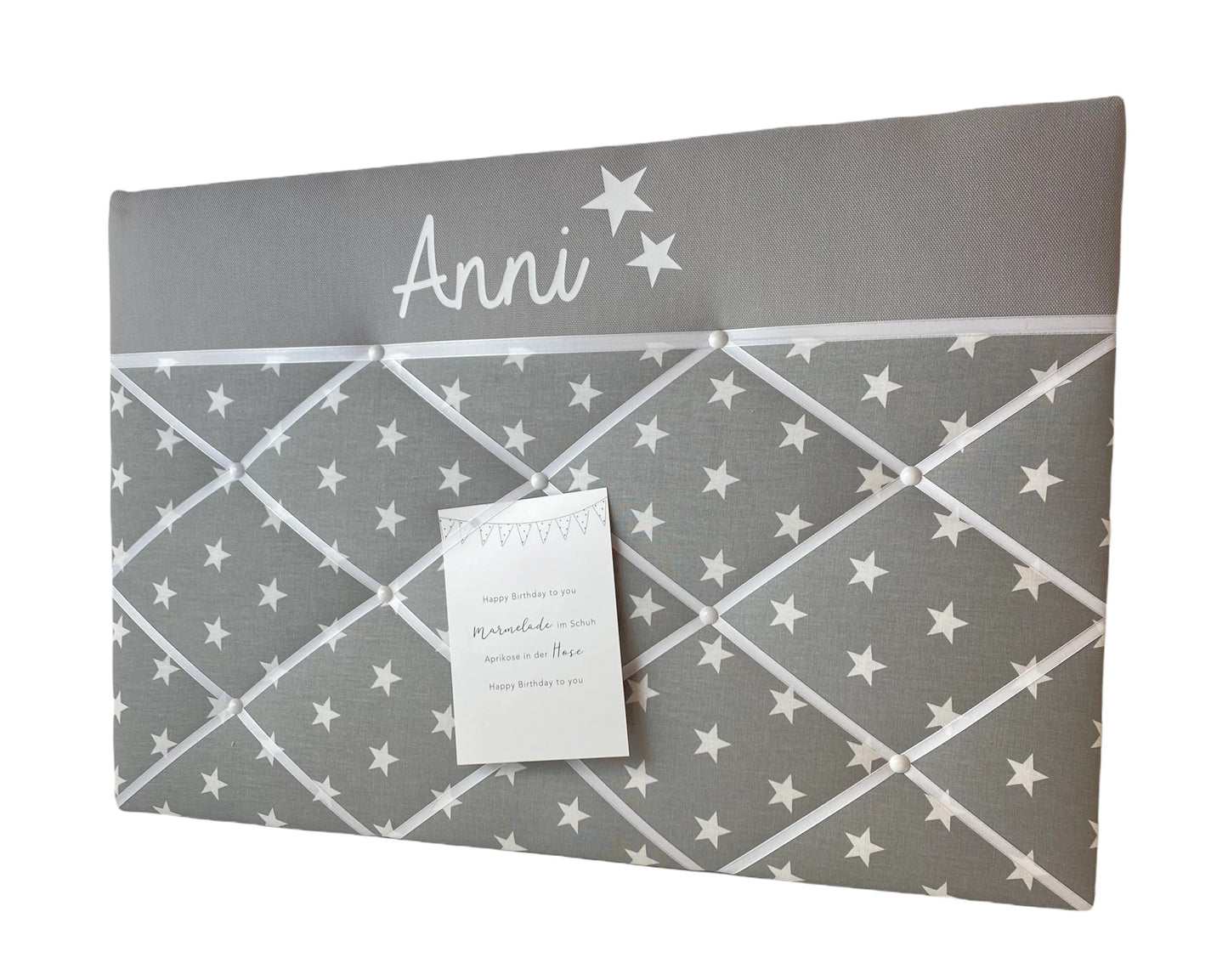 Memoboard mit Wunschnamen Stern