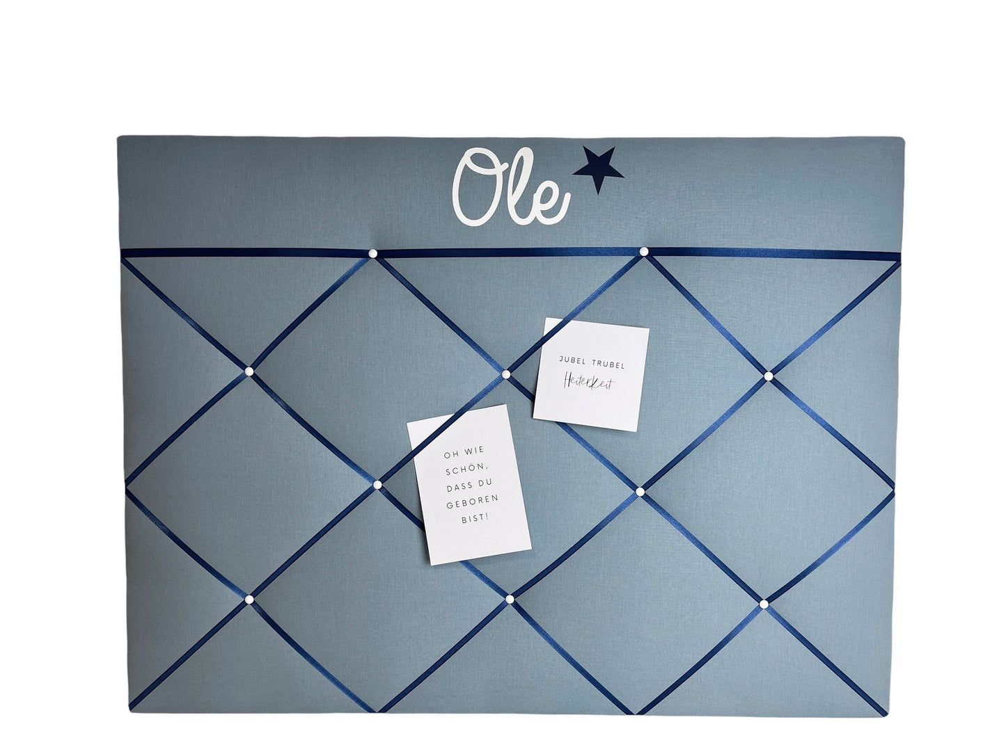 Memoboard personalisiert Wunschgrösse blau Stern