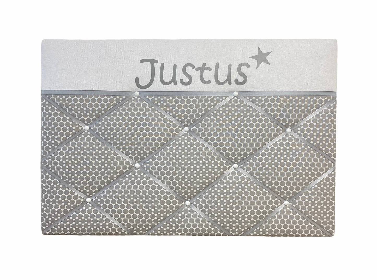 Memoboard mit Wunschnamen grau
