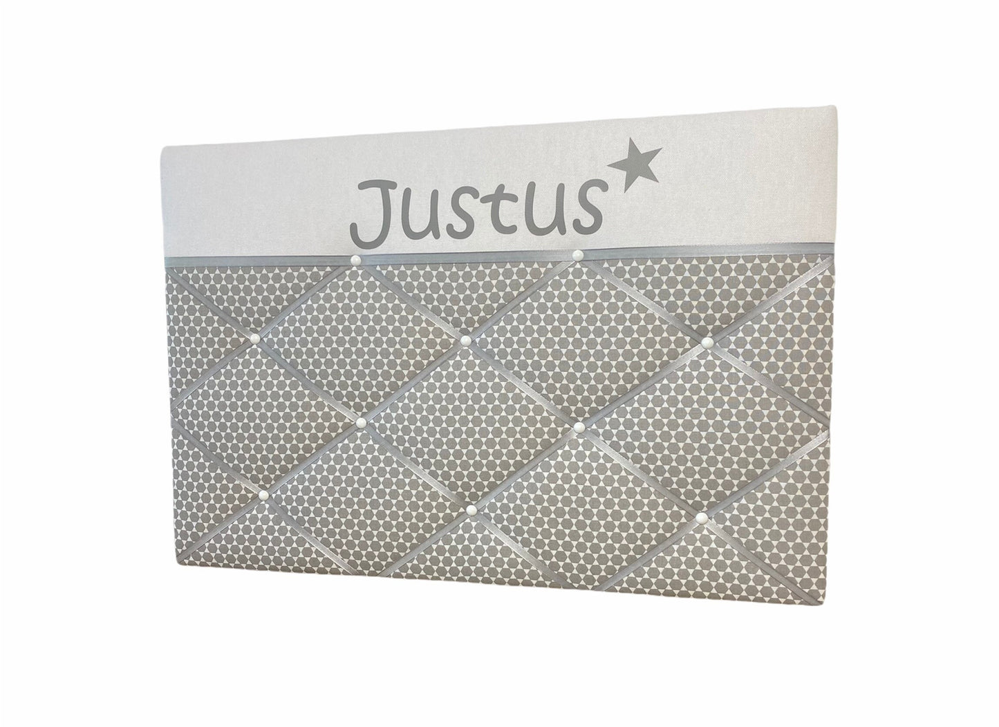 Memoboard mit Wunschnamen grau
