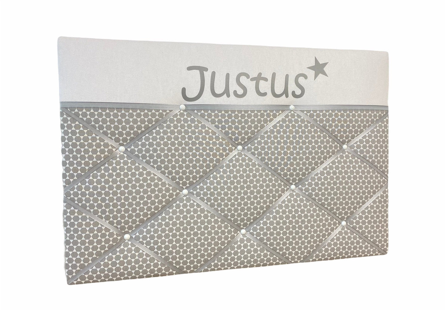 Memoboard mit Wunschnamen grau
