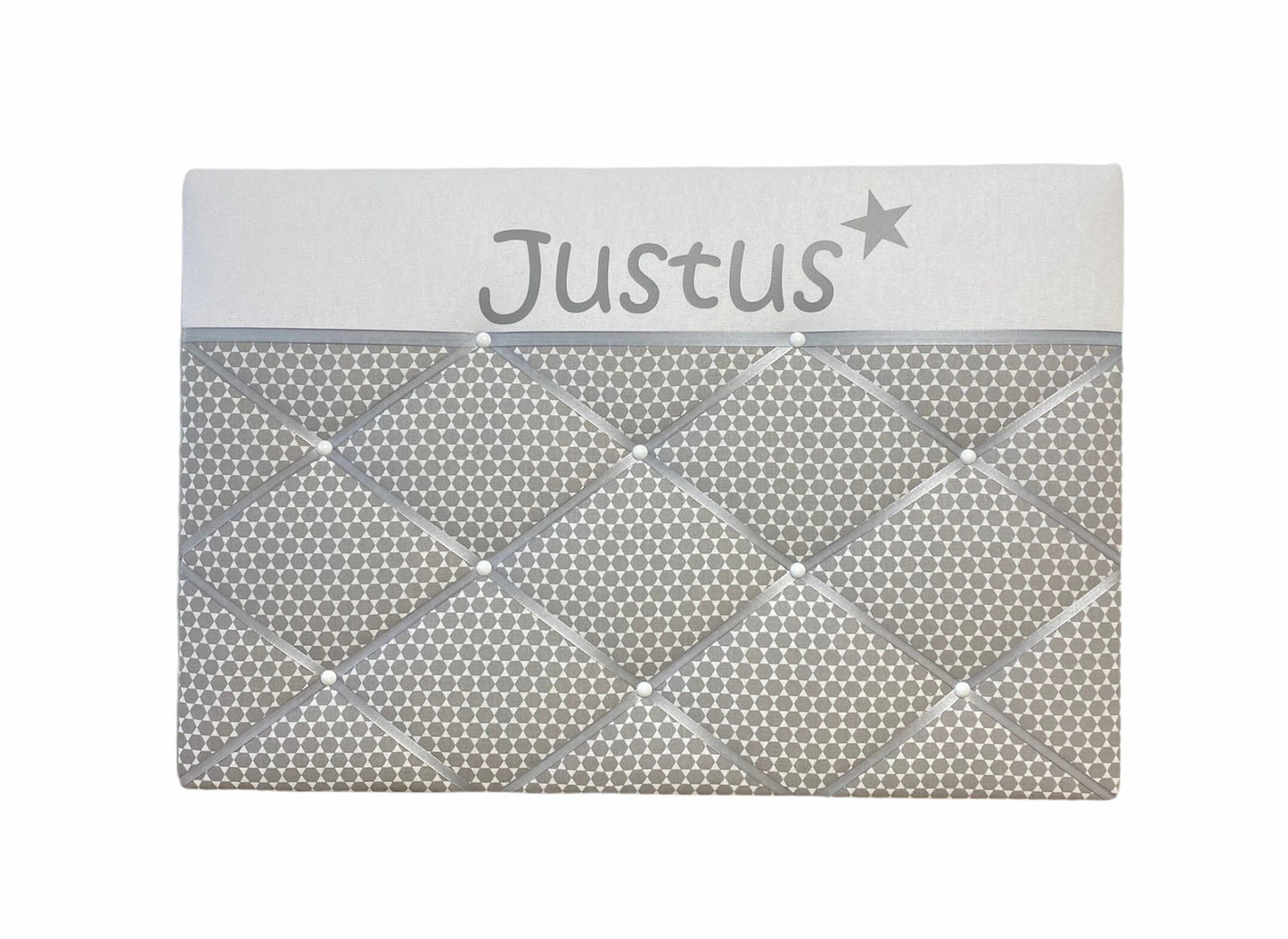 Memoboard mit Wunschnamen grau