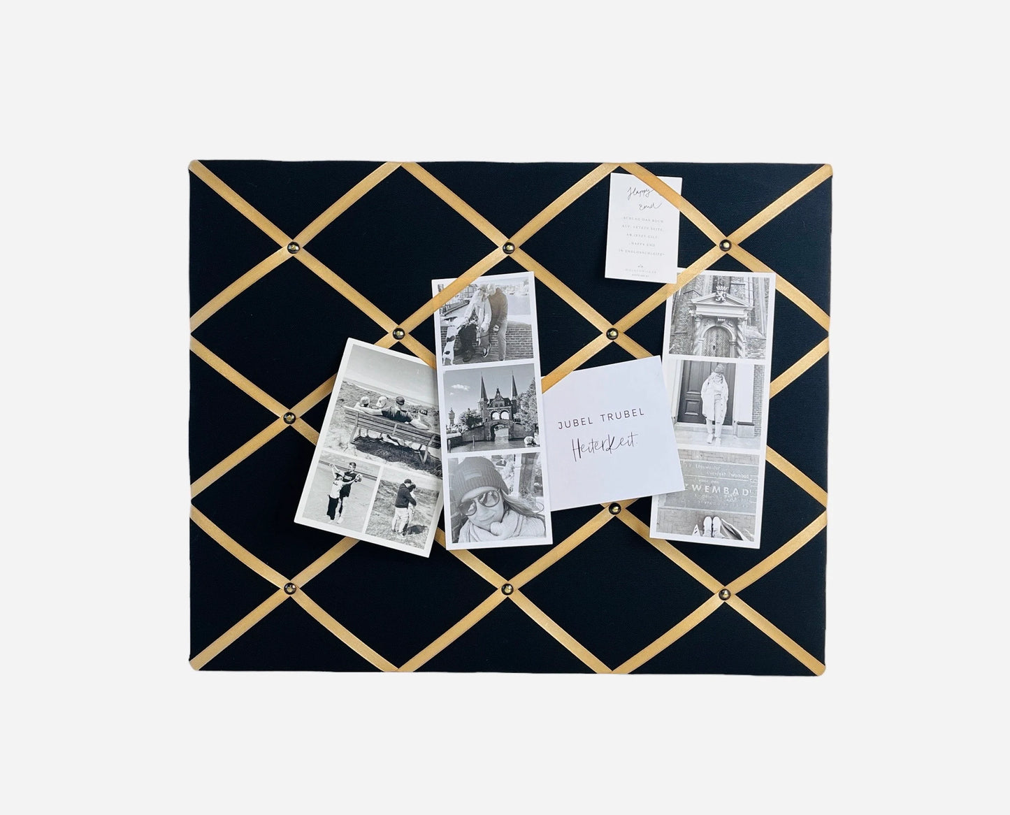Memoboard schwarz gold Wunschgröße