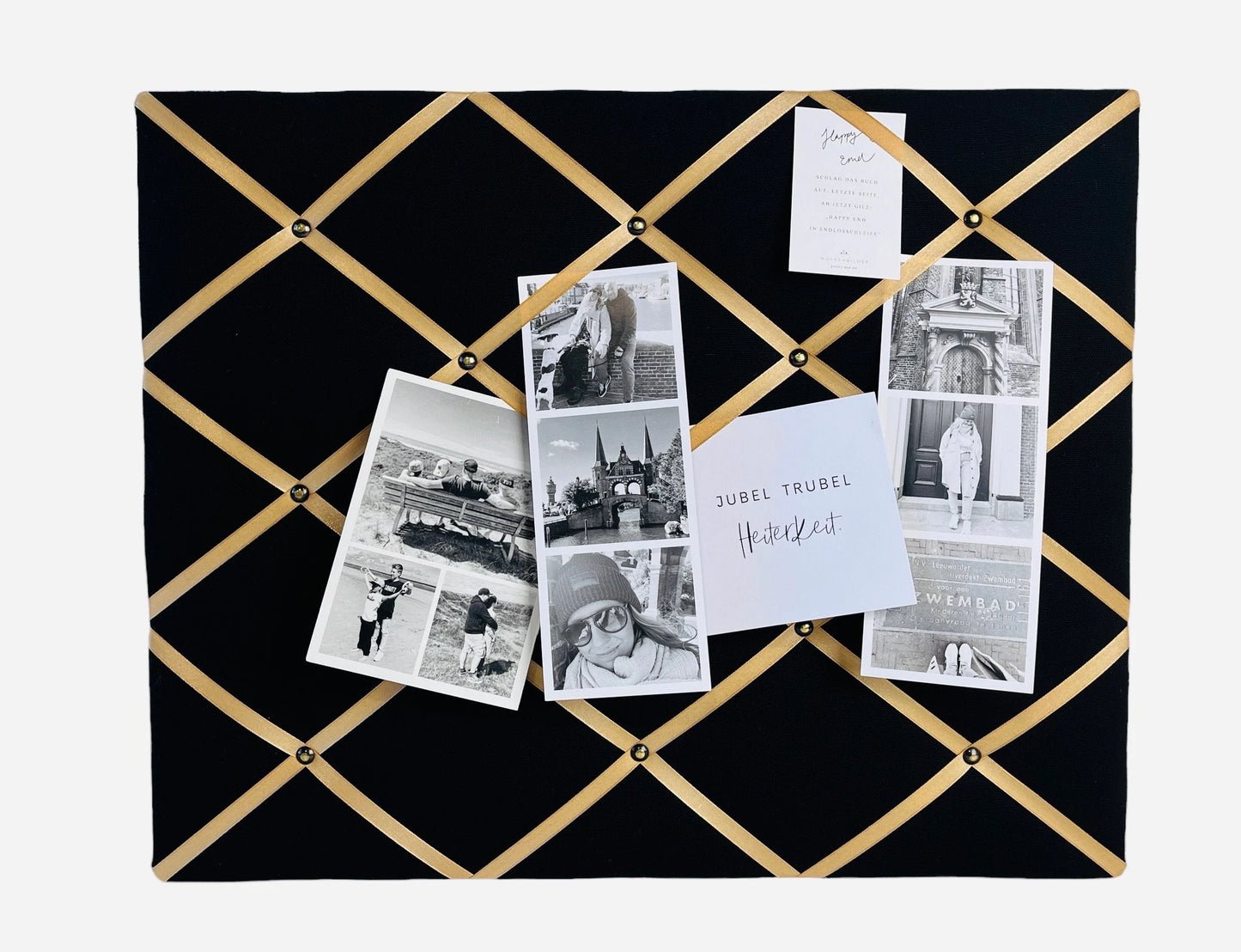 Memoboard schwarz gold Wunschgröße