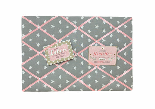 Memoboard Stern grau Wunschgröße
