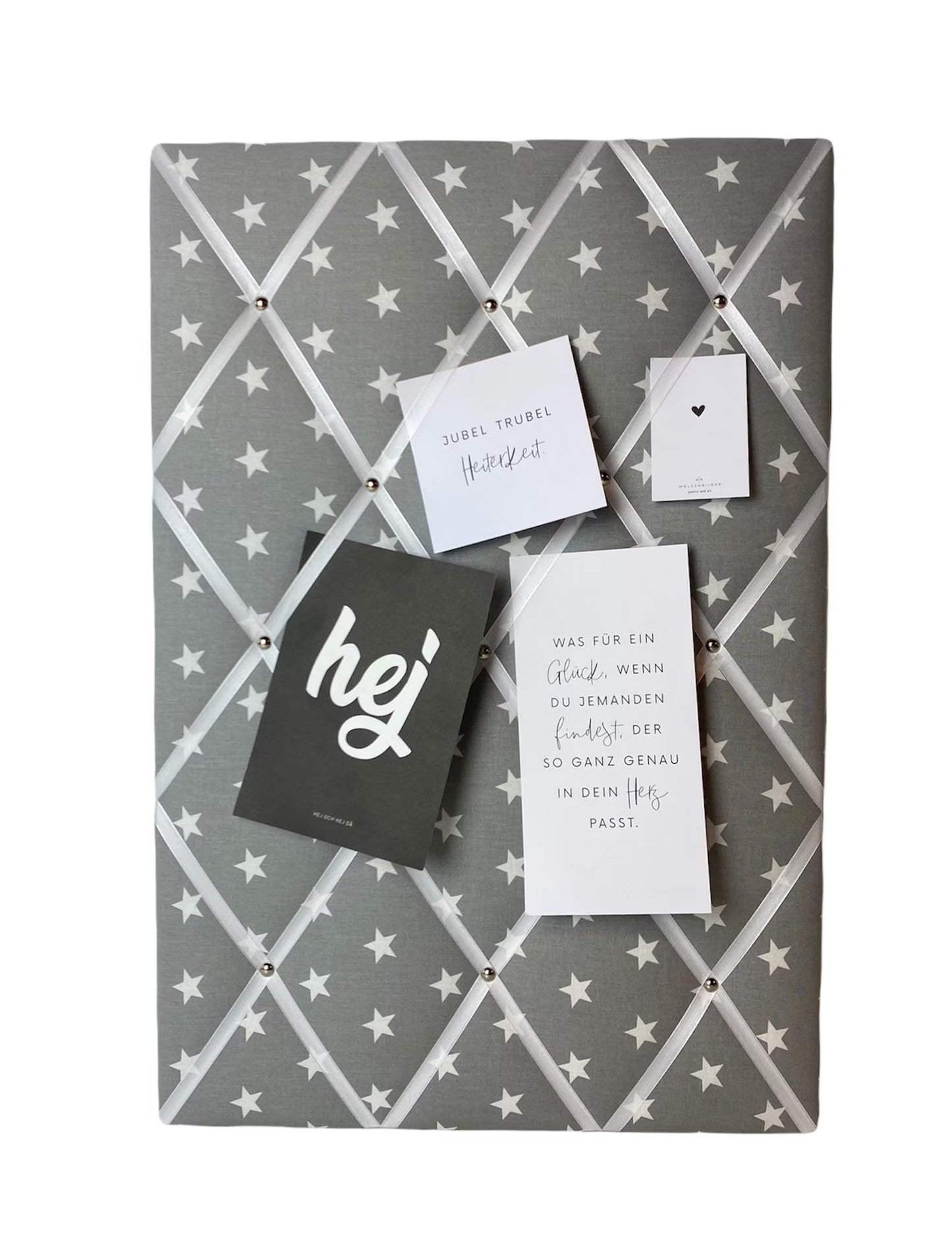 Memoboard grau Stern Wunschgrösse